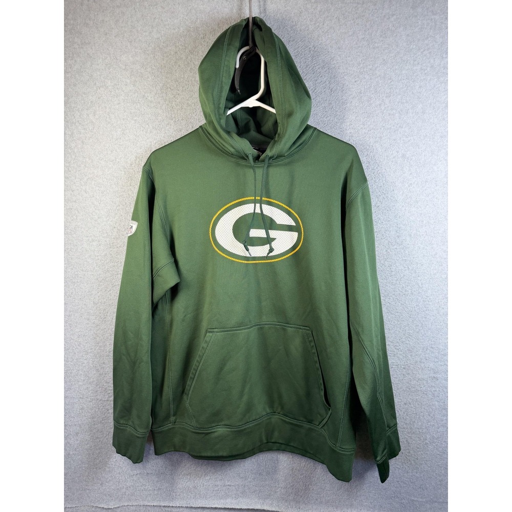 Green Bay Packers Hoodie Mens Medium Green NFL Football Therma Fit Pullover Nike